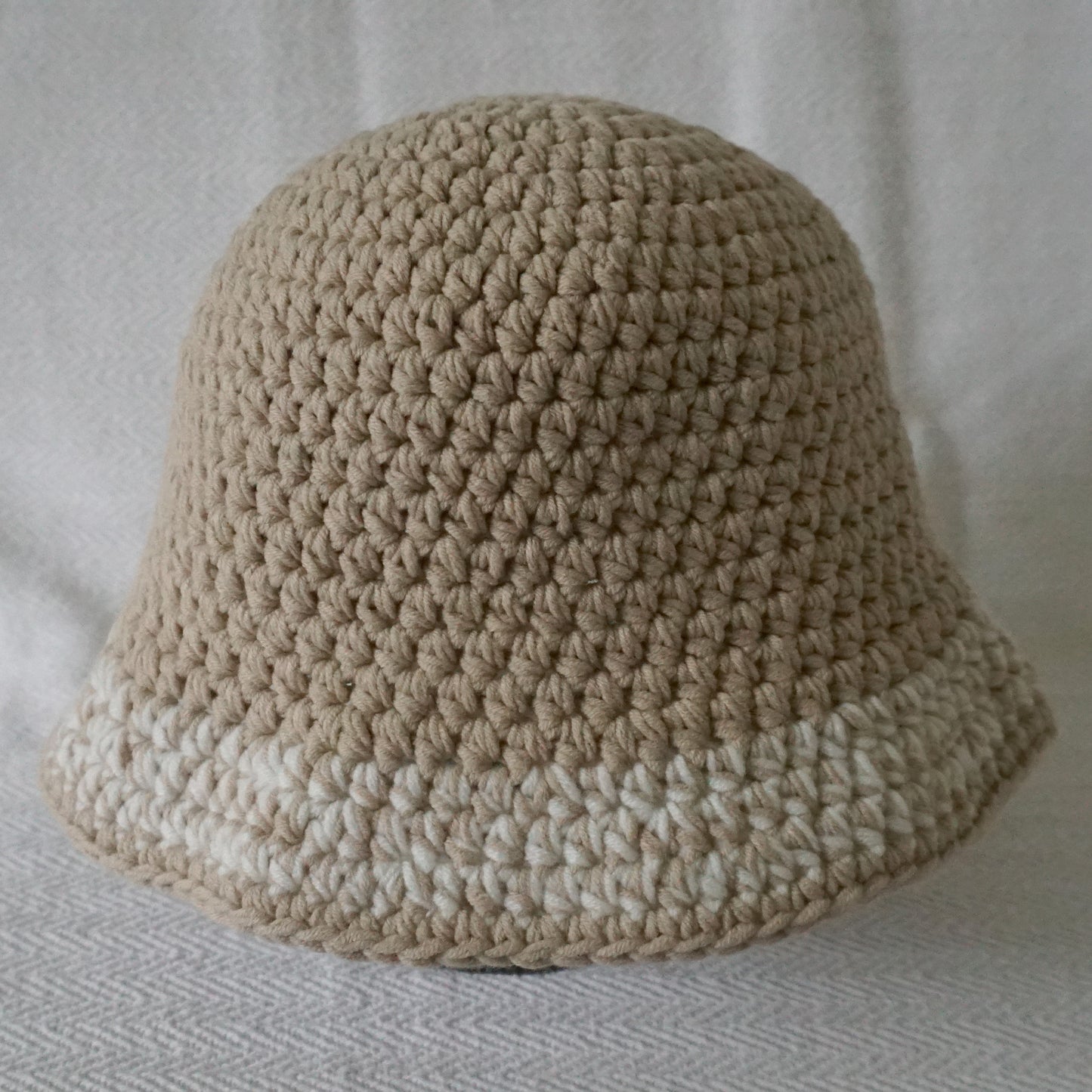 Neutral Tone Bucket Hat ( White band)