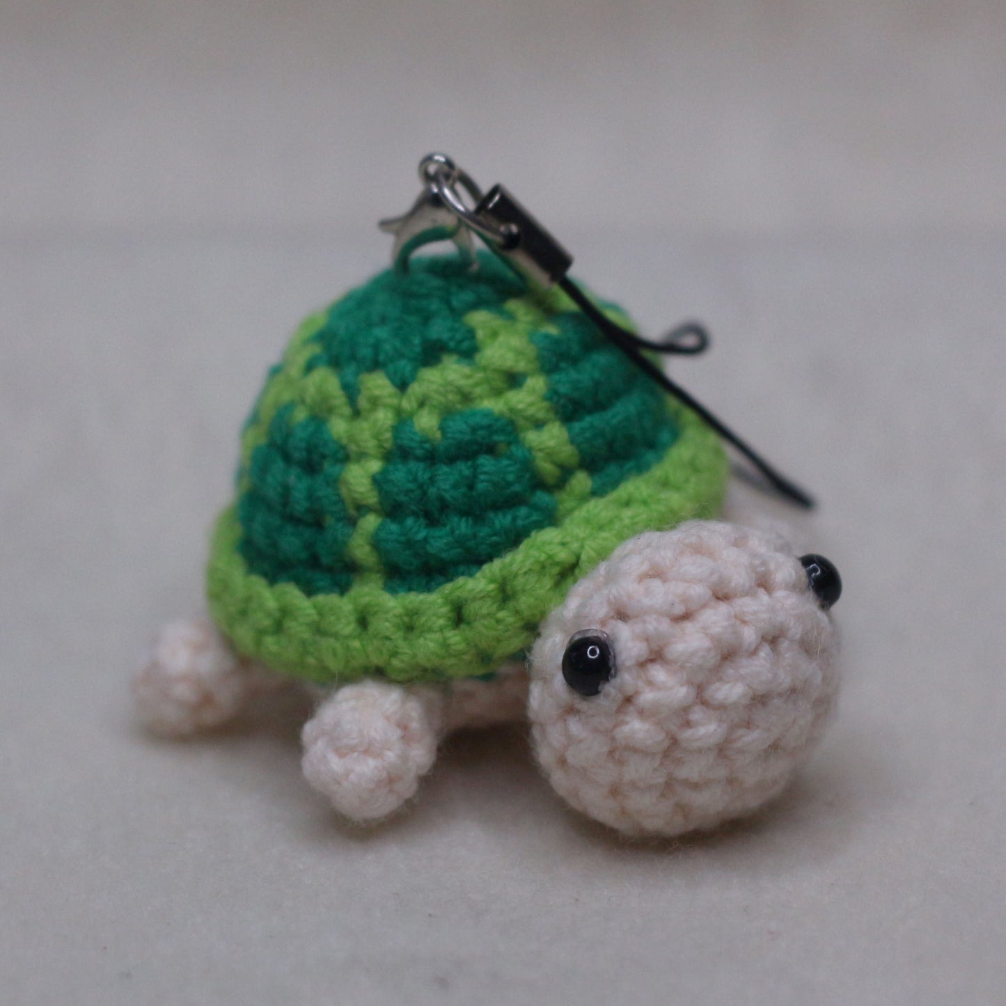 Crochet Green Turtle Keychain Charm