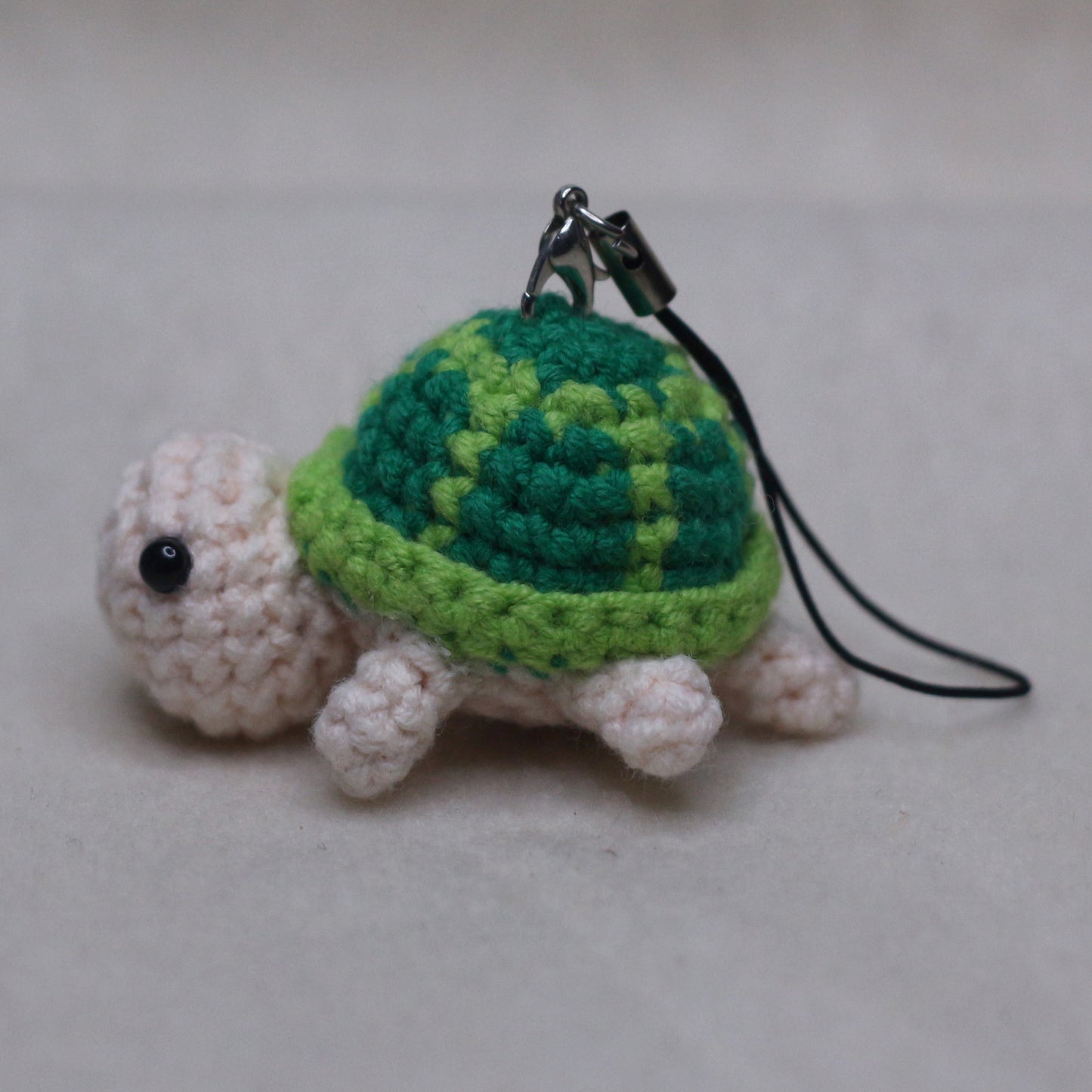 Crochet Green Turtle Keychain Charm