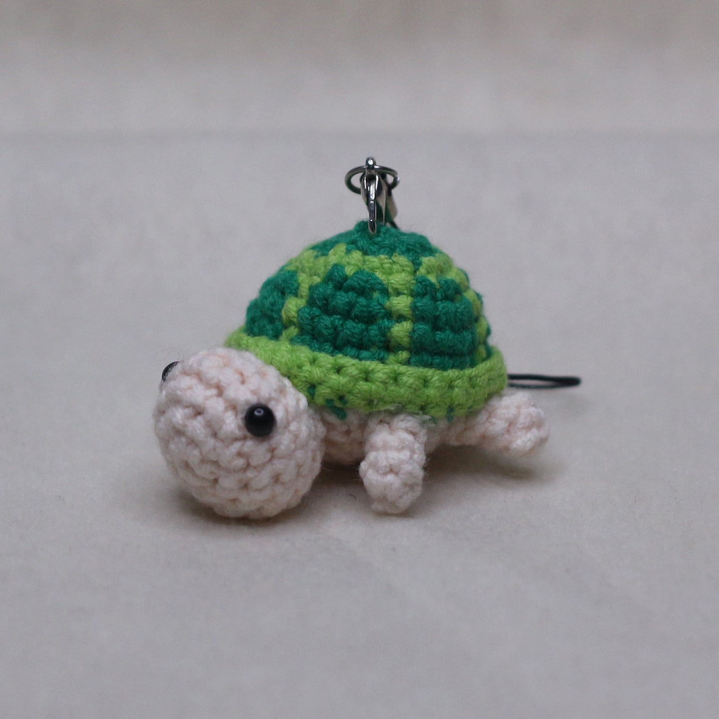 Crochet Green Turtle Keychain Charm